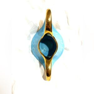 22KG ⏬Pearl ChinaCo Ceramic MCM AQUA Sky SugarBowl/Hand Painted/USA Decor Home